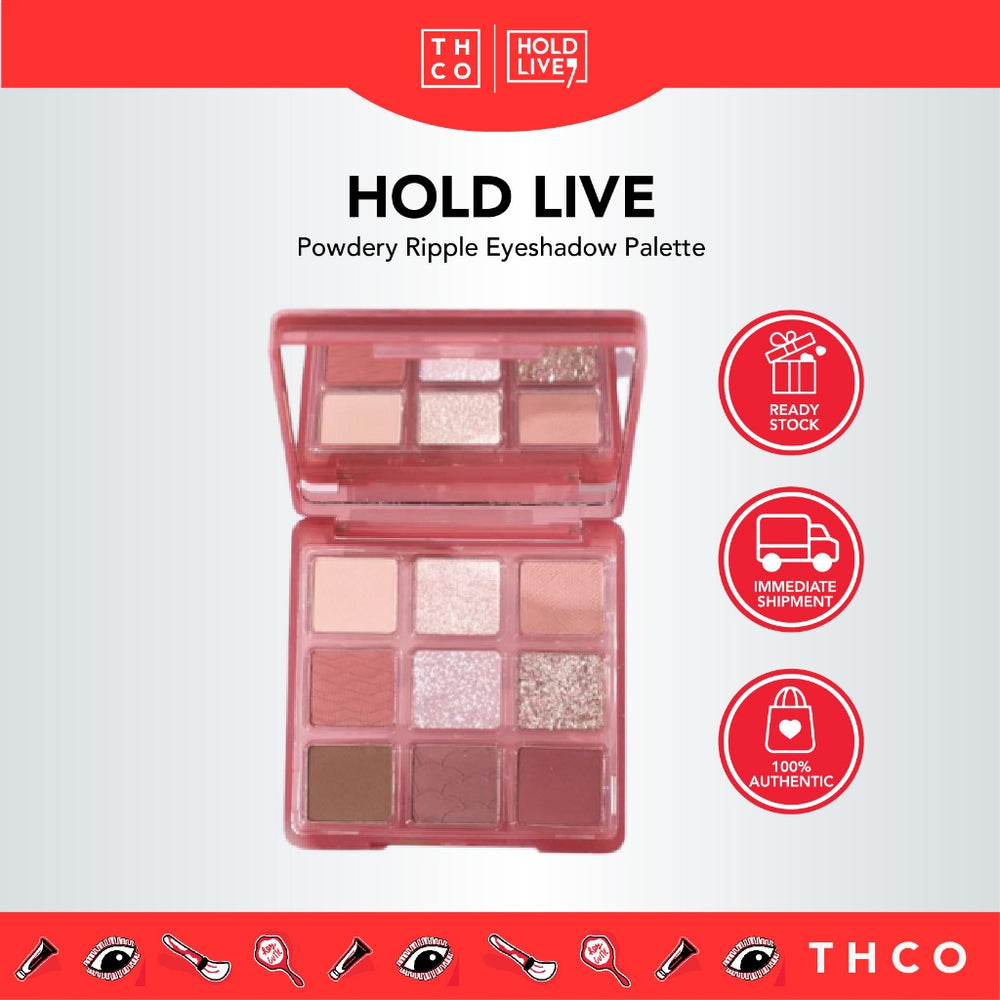 HOLD LIVE Powdery Ripple Eyeshadow Palette Holdlive 粉醺波纹冰裂眼影盘 珠哑光眼影