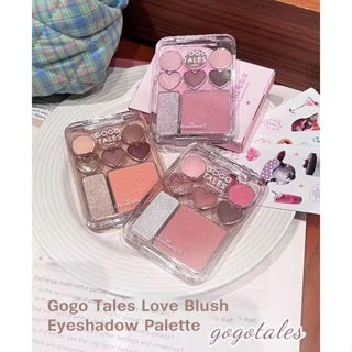 GOGO TALES All In One Sweet Heart Eyeshadow Blush Highlighter Gogotales 戈戈舞爱心眼影盘贴贴甜心腮红眼影盘