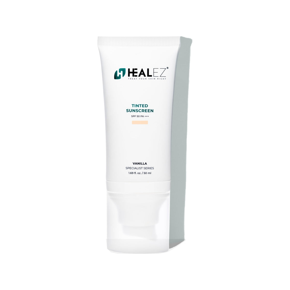 HEALEZ Tinted Sunscreen 50ml — white background, original packaging